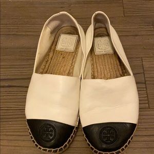 Tory Burch Leather Color Block Espadrille Flats